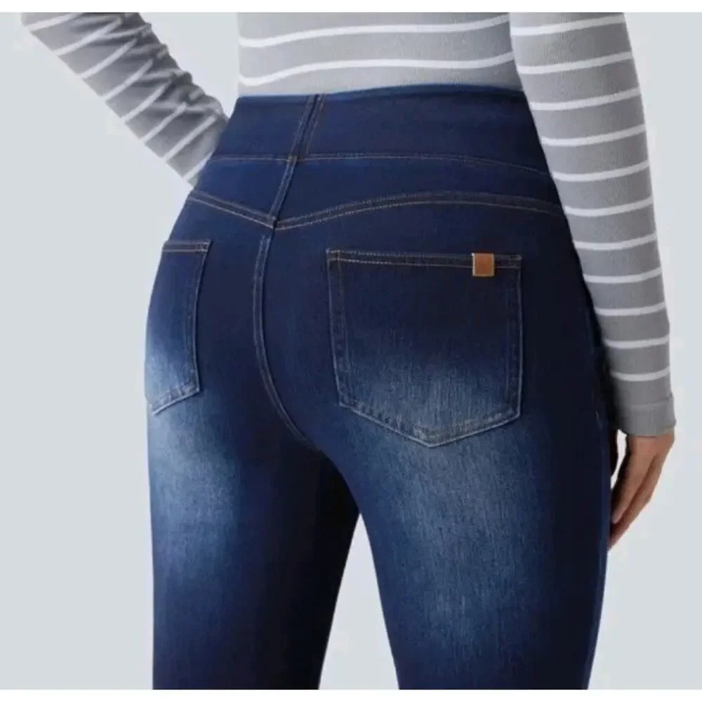 NWT Halara Flex High Waisted Bootcut Jeans Women's Small Blue Stretch Denim